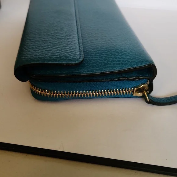 Gucci Interlocking GG Long Doublesided Wallet- Turquoise w/Box - Picture 14 of 14